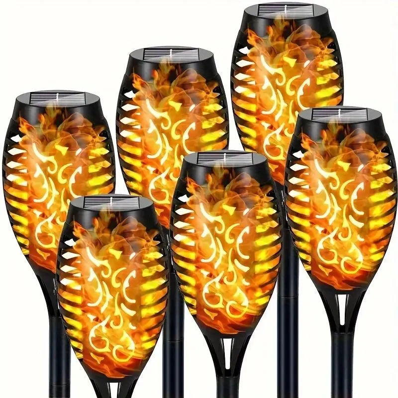 12 LED Solar Flame Torch Light Flickering Light Waterproof Garden Decoration Outdoor Lawn Path Yard Patio Floor Lamp